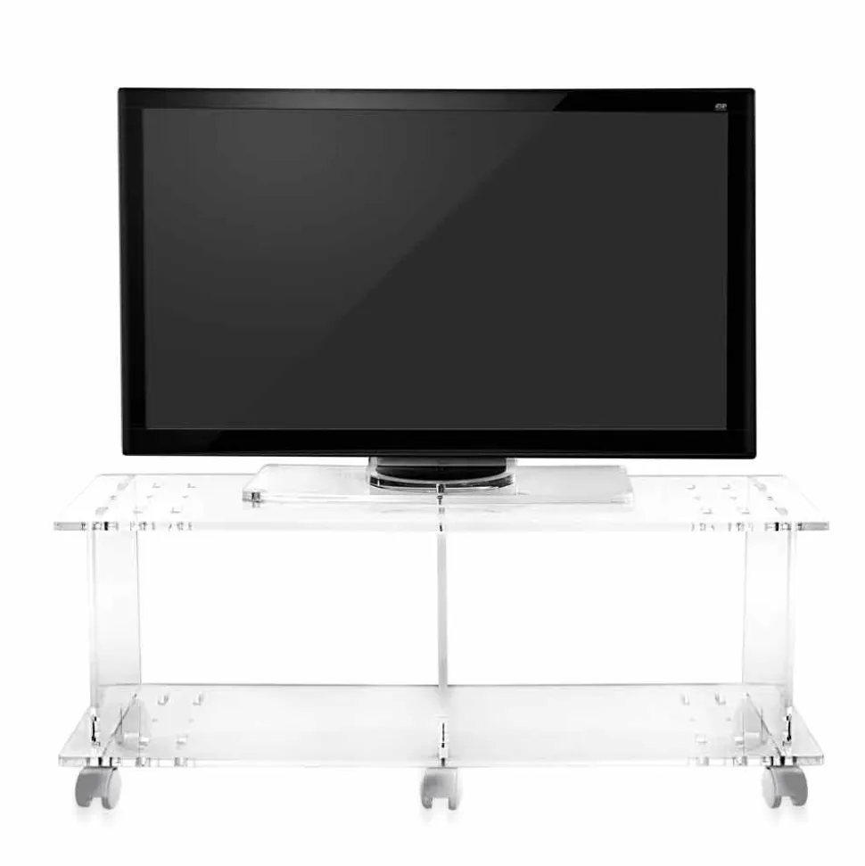 Mobile porta tv design moderno in plexiglass trasparente Mago