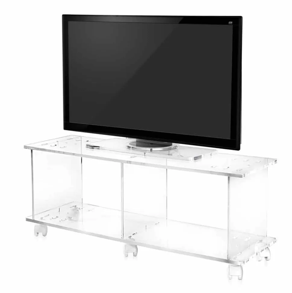 Mobile porta tv design moderno in plexiglass trasparente Mago