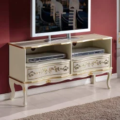 Mobile Porta Tv in Legno 2 Cassetti Stile Classico Made in Italy - Prince
