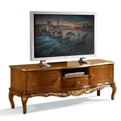 Mobile Porta Tv in Legno con Gambe Stile Classico Made in Italy - Chantilly