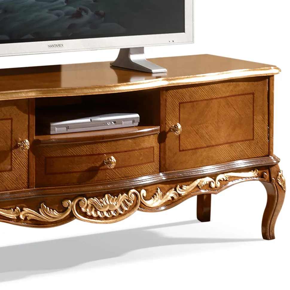 Mobile Porta Tv in Legno con Gambe Stile Classico Made in Italy - Chantilly