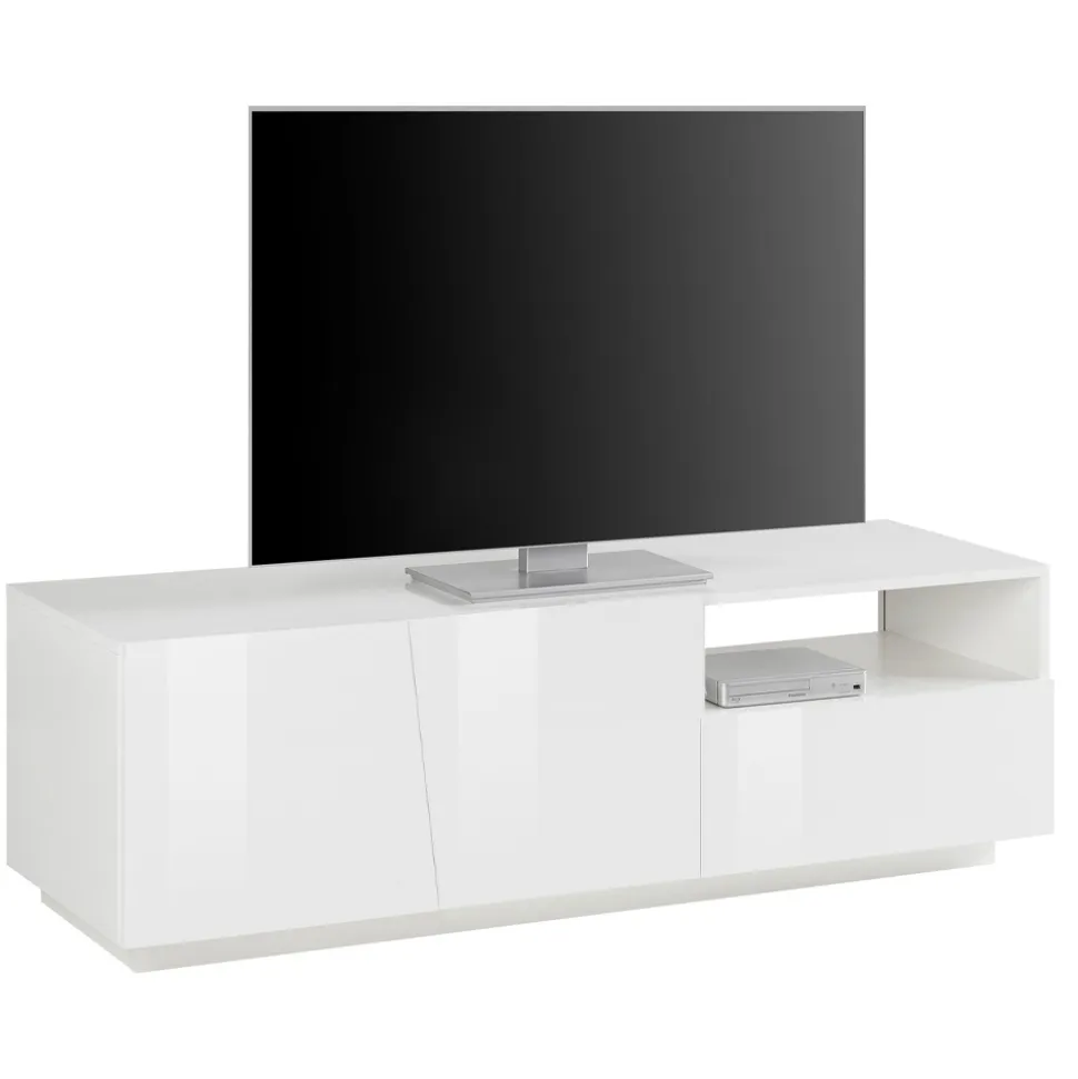 Mobile Porta Tv in Legno Design 2 Ante 1 Cassetto e Vano a Giorno - Joris