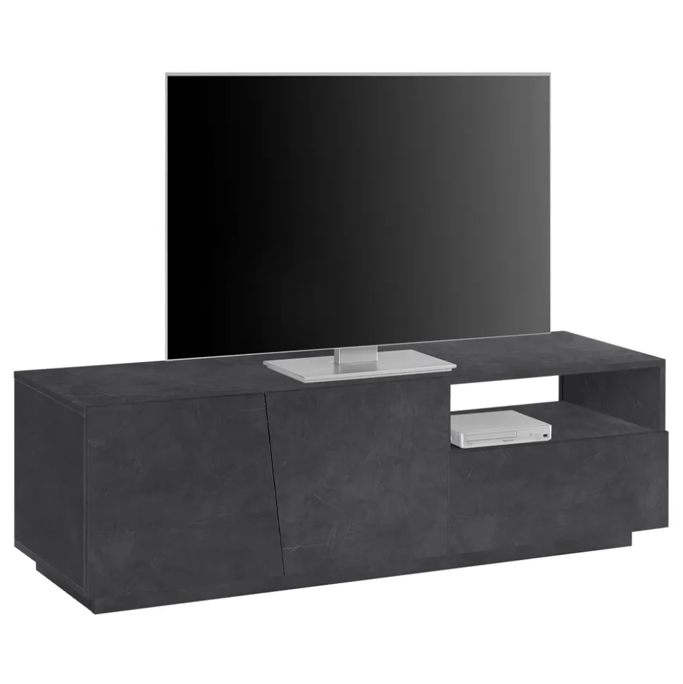 Mobile Porta Tv in Legno Design 2 Ante 1 Cassetto e Vano a Giorno - Joris