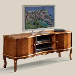 Mobile Porta Tv in Legno di Noce Stile Classico Made in Italy - Prince