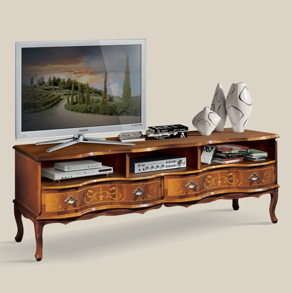 Mobile Porta Tv Legno Classico con Vani e Cassetti Made in Italy - Prince