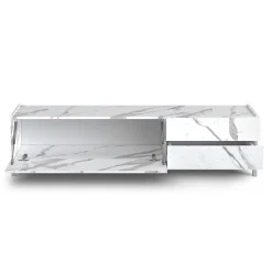 Mobile Porta Tv Rivestito in Melaminico Finitura Marmo Made in Italy - Zinco