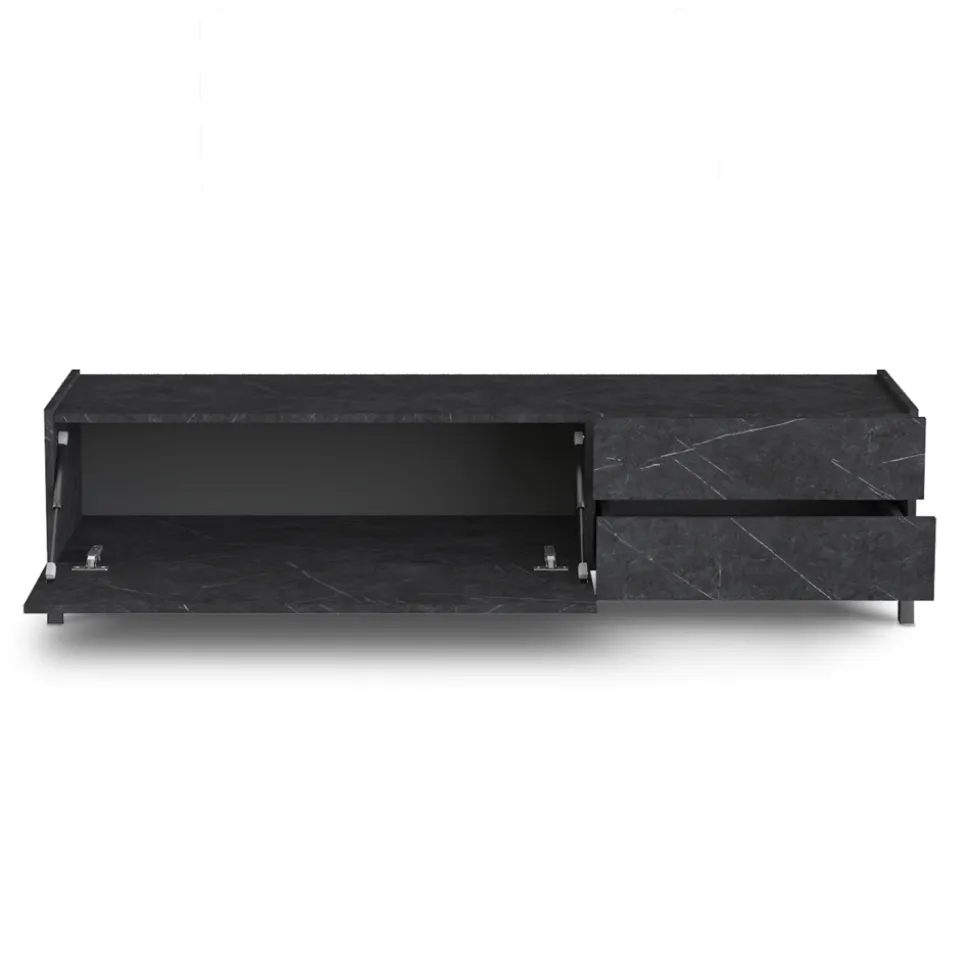 Mobile Porta Tv Rivestito in Melaminico Finitura Marmo Made in Italy - Zinco