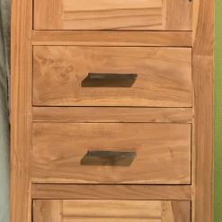 Mobiletto Bagno in Legno Teak Massello con 2 Ante e 2 Cassetti - Posillipo