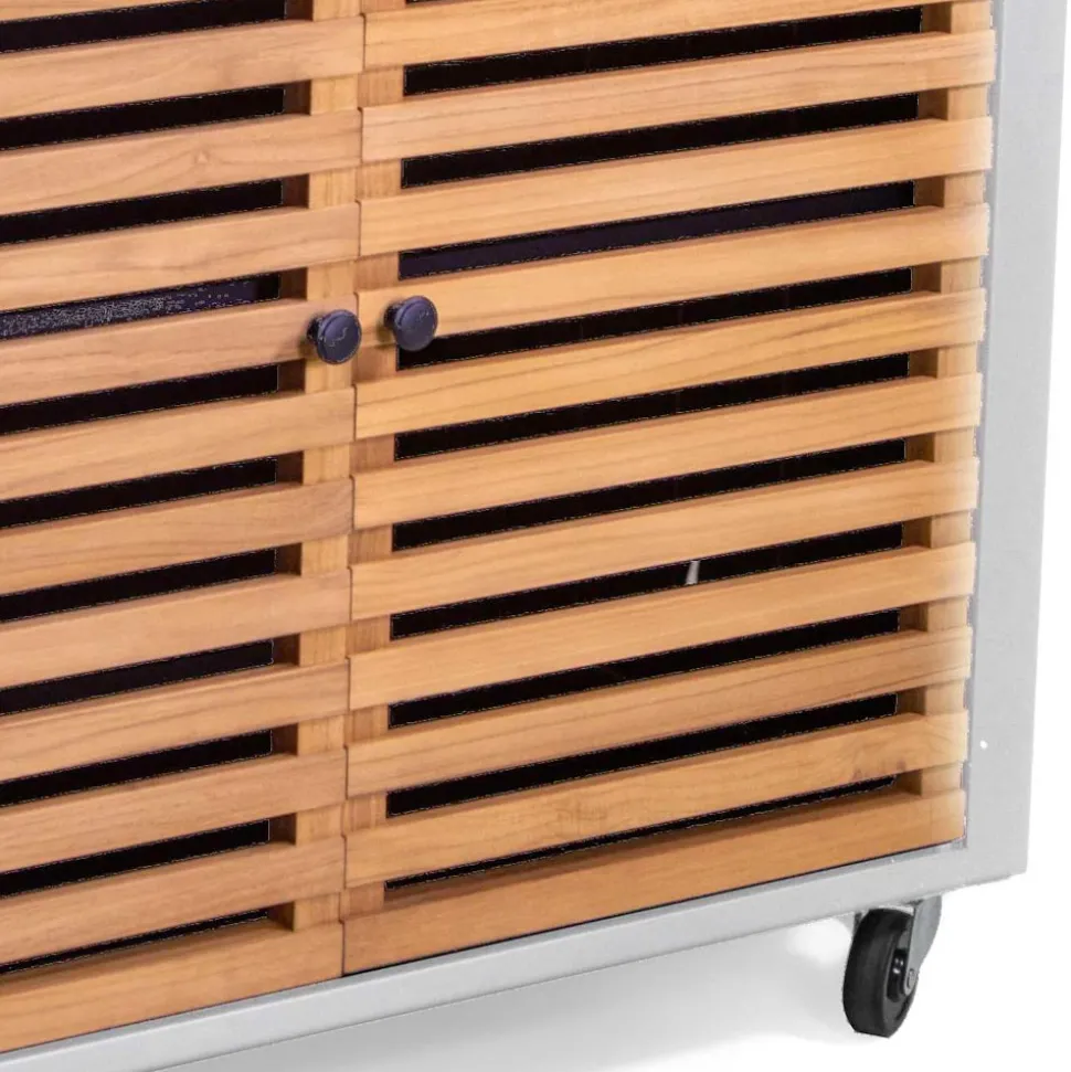 Mobiletto da Giardino Realizzato in Alluminio e Teak del Brasile - Diario