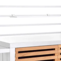 Mobiletto da Giardino Realizzato in Alluminio e Teak del Brasile - Diario