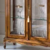 Mobile Vetrina da Soggiorno in Legno Noce Bassano  Made in Italy - Ronald