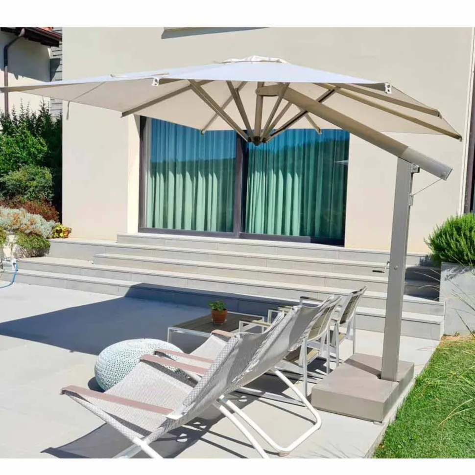 Ombrellone da Giardino 300x200 cm Contract in Alluminio Rettangolare - Lapillo