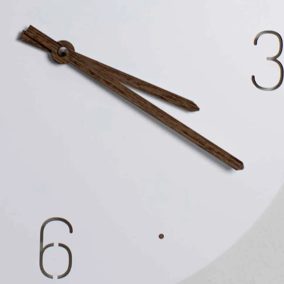 Orologio a Muro Classico Design in Legno Tondo Bianco Taglio a Laser - Gioviale