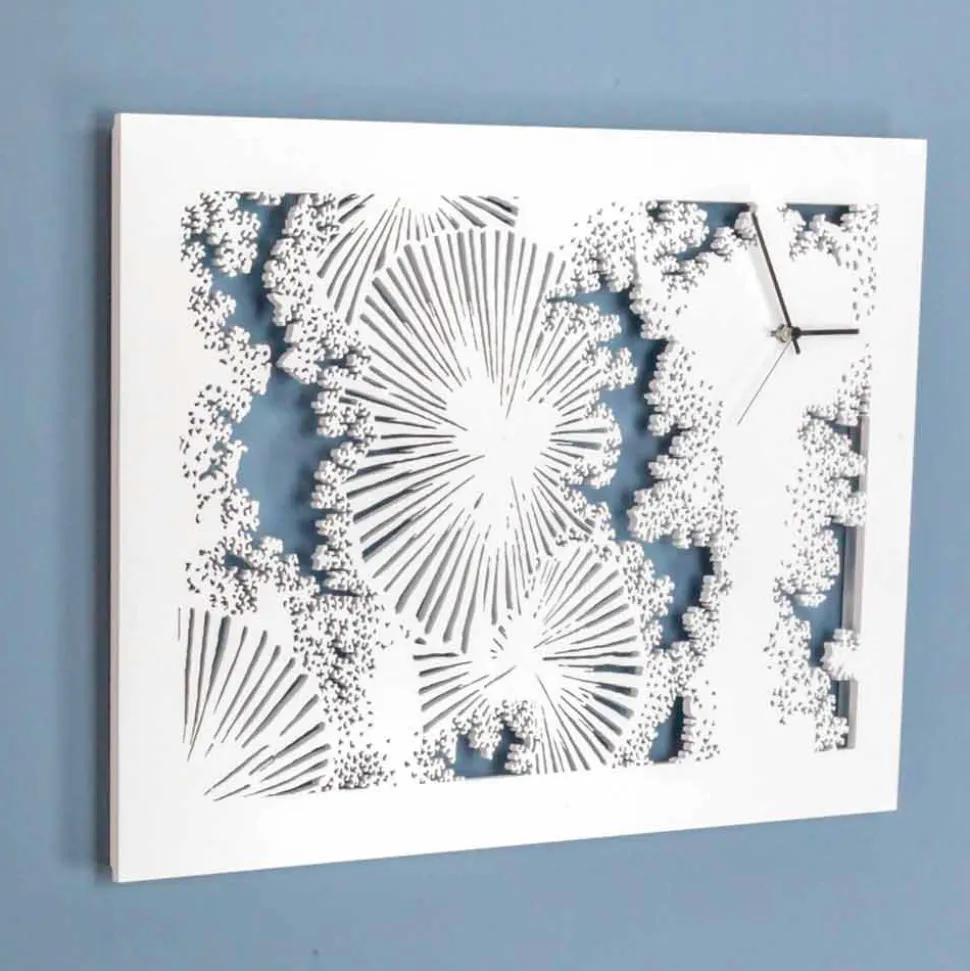 Orologio a Muro Design in Legno Bianco o Tortora Rettangolare - Artificio
