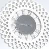 Orologio a Muro in Legno Bianco Design Floreale Grande e Moderno - Gerbera