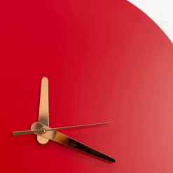Orologio a Muro Rosso dal Design Italiano Rotondo e Moderno in Legno - Callisto