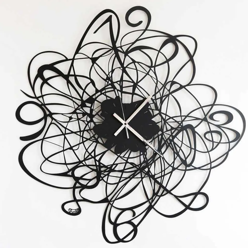 Orologio a Parete di Design Moderno in Ferro Nero o Bianco Made in Italy – Baldo