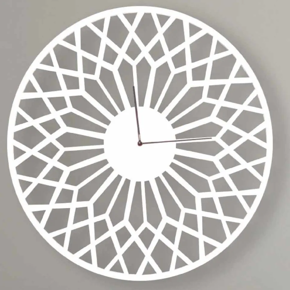 Orologio a Parete Grande e di Design Moderno in Legno Colorato Tondo - Dandalo