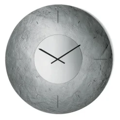 Orologio a Parete in Vetro Fuso Martellato Retroargentato Made in Italy - Cinzia