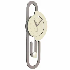 Orologio a Pendolo da Parete Design Moderno in Legno Beige e Marrone - Graffetta