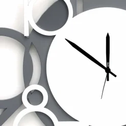Orologio da Muro Grande e Moderno di Design in Legno Bianco e Grigio - Cifro