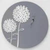 Orologio da Muro in Legno Grigio di Design Moderno Rotondo Decorato - Soffione