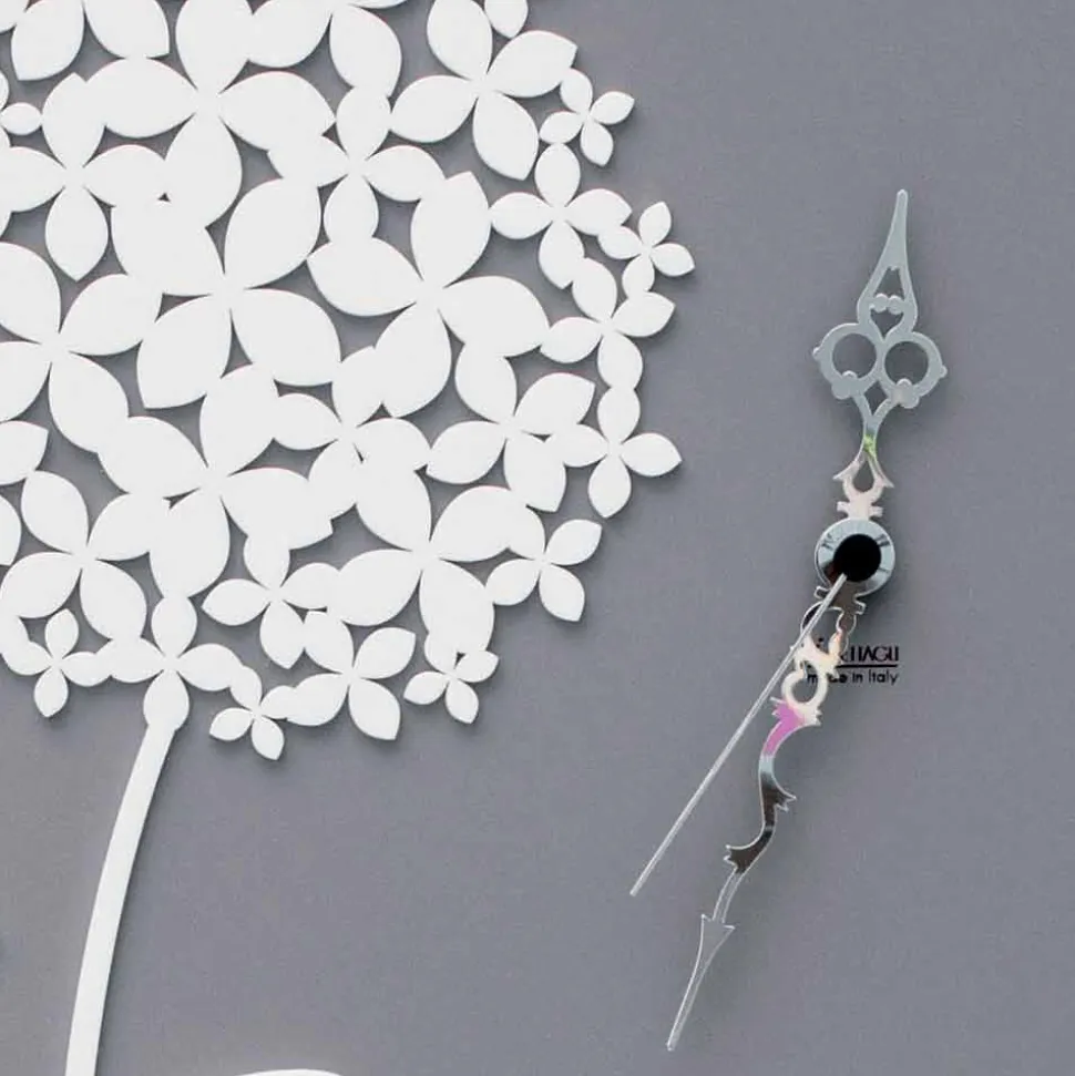 Orologio da Muro in Legno Grigio di Design Moderno Rotondo Decorato - Soffione