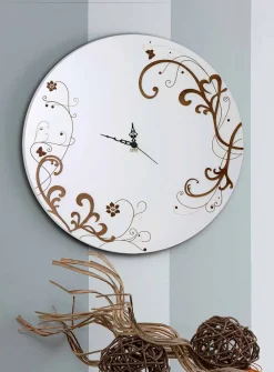 Orologio da Muro Moderno e Rotondo in Legno con Decori di Design - Season