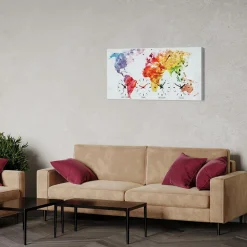 Orologio da muro su tela completo di 4 fusi orari Alex, design moderno