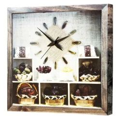 Orologio da muro su tela con telaio in legno di abete Stanley