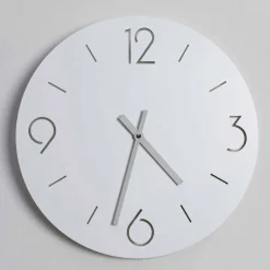 Orologio da Parete Bianco di Design Classico in Legno Rotondo - Settimio