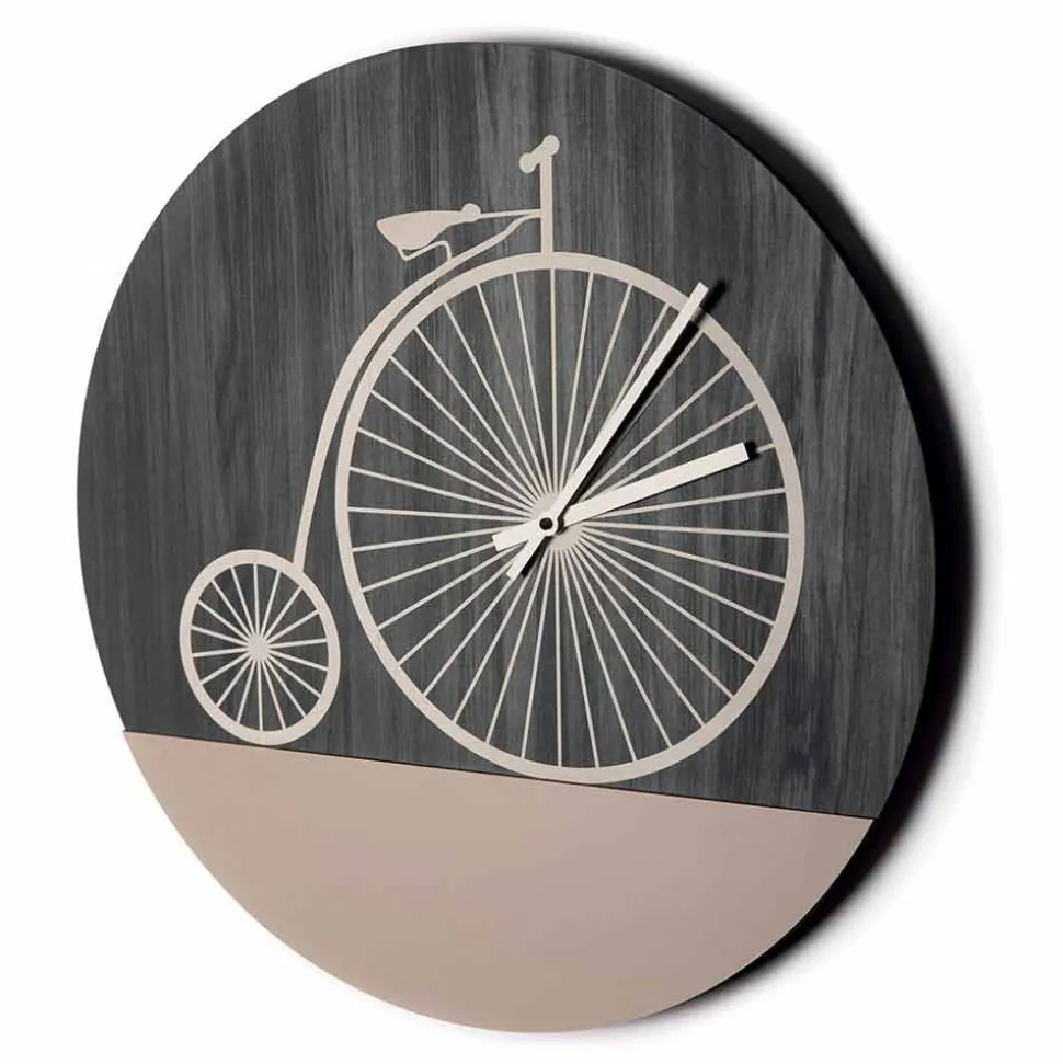 Orologio da Parete di Design in Legno Tondo in 2 Finiture, Made in Italy - Byko