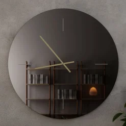 Orologio da Parete in Vetro con Lancette in Ottone Satinato - Radia