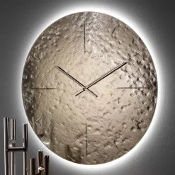 Orologio da Parete in Vetro Fuso Ondulato con Lancette in Ottone - Radia