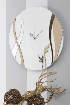 Orologio da Parete Moderno e Rotondo dal Design in Legno Decorato - Armonio