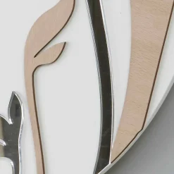 Orologio da Parete Moderno e Rotondo dal Design in Legno Decorato - Armonio