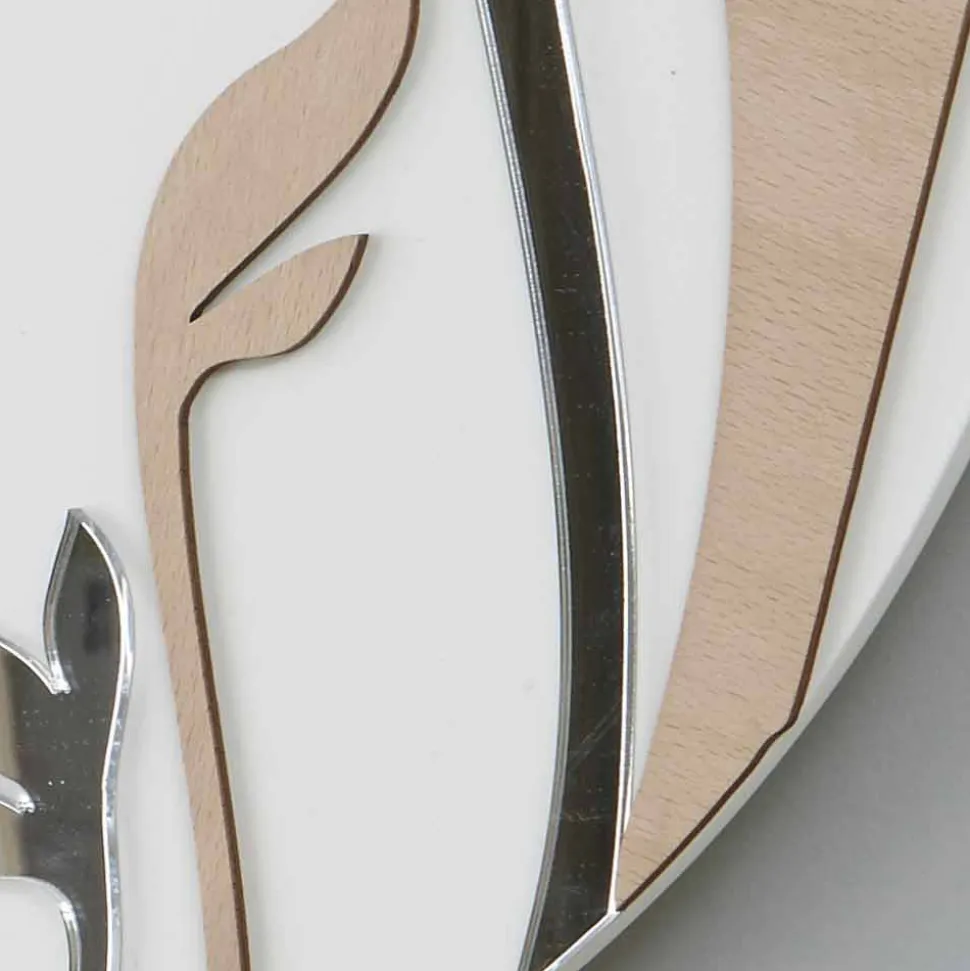 Orologio da Parete Moderno e Rotondo dal Design in Legno Decorato - Armonio