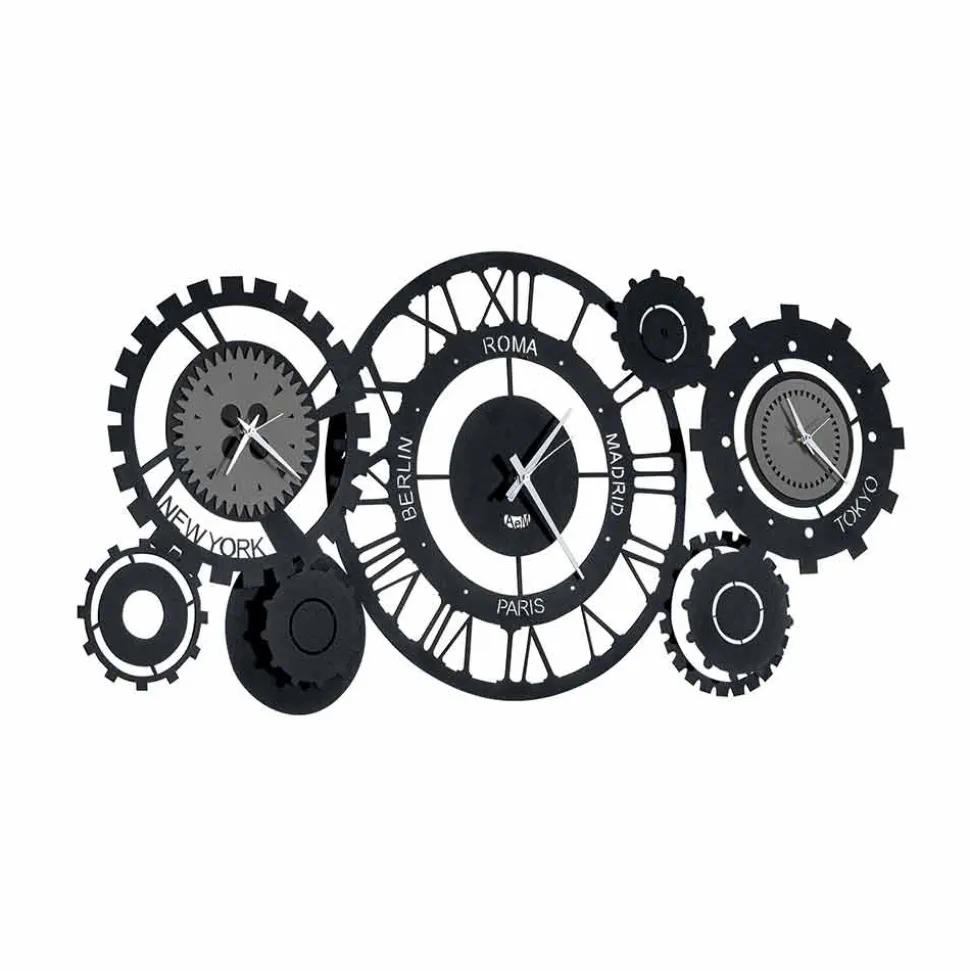 Orologio da Parete Moderno in Ferro con Tre Fusi Made in Italy – Meccanico