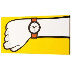 Orologio da parete rettangolare con struttura in legno di abete Charles