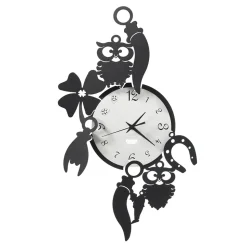 Orologio da Parete Rotondo in Ferro Design con Decori Fortuna - Tibio