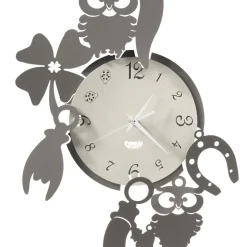 Orologio da Parete Rotondo in Ferro Design con Decori Fortuna - Tibio