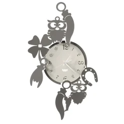 Orologio da Parete Rotondo in Ferro Design con Decori Fortuna - Tibio