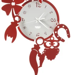 Orologio da Parete Rotondo in Ferro Design con Decori Fortuna - Tibio