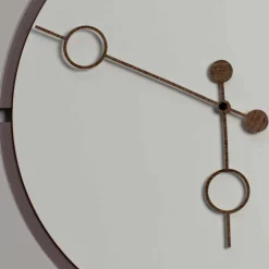 Orologio Grande da Parete Design Tondo Moderno in Legno Marrone e Beige - Osvego