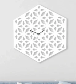 Orologio Grande da Parete in Legno Bianco Tortora Verde o Rosa di Design - Tarto