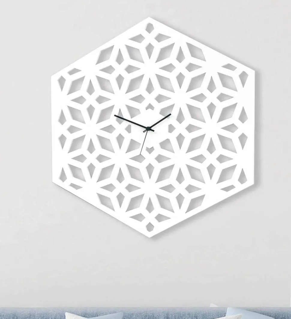 Orologio Grande da Parete in Legno Bianco Tortora Verde o Rosa di Design - Tarto