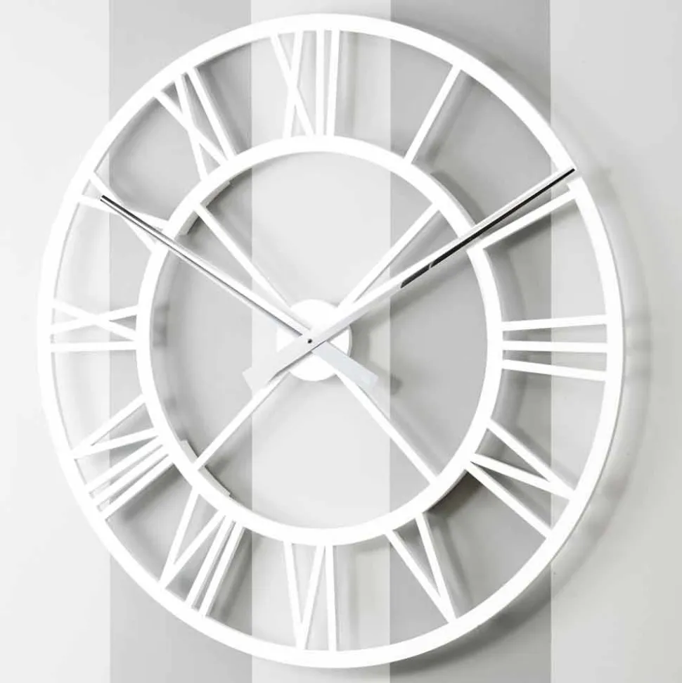 Orologio Grande da Parete Shabby Chic in Legno di Design Vintage - Arrigo