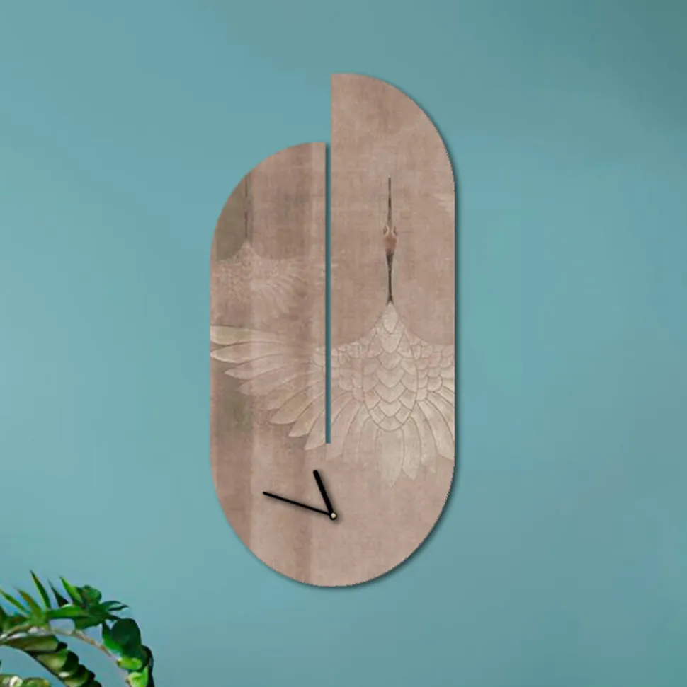 Orologio in Legno con Stampa di Airone Realizzato in Italia - Palau