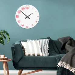 Orologio in Legno con Stampa di Fiore Camelia Made in Italy - India