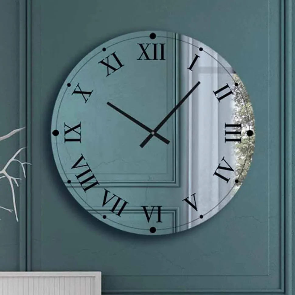 Orologio Rotondo da Parete in Cristallo Specchiato Made in Italy - Ingranaggio